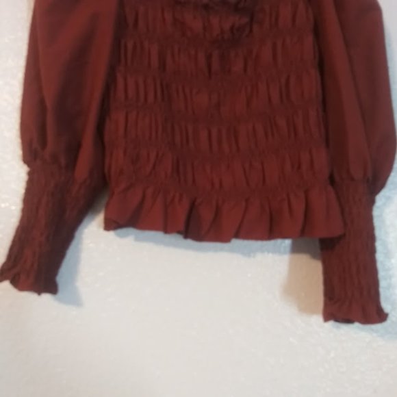 Milk & Honey women's size L rust colored long sleeve blouse - Picture 3 of 15